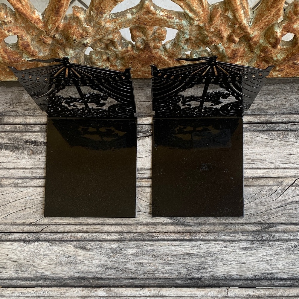 The Night Circus Cruel Illusions Margie Fuston Black Metal Bookends - Picture 9 of 9